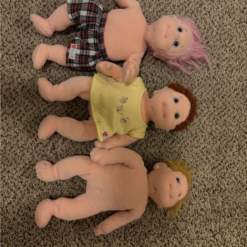 Charming Trio of Plush Dolls TY beanie baby